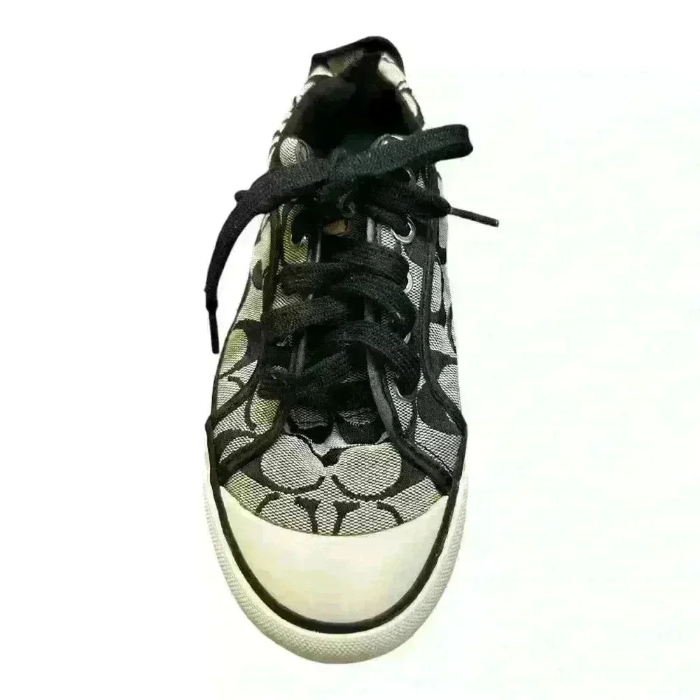 COACH Barrett II Monogram Signature C Black Gray Sneaker Size 7.5W Grey low top - Picture 5 of 13